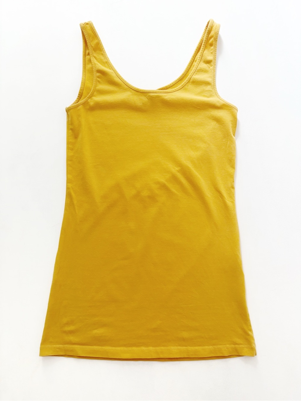 Vero Moda Organic Cotton Mustard Yellow Long Tank Size Small